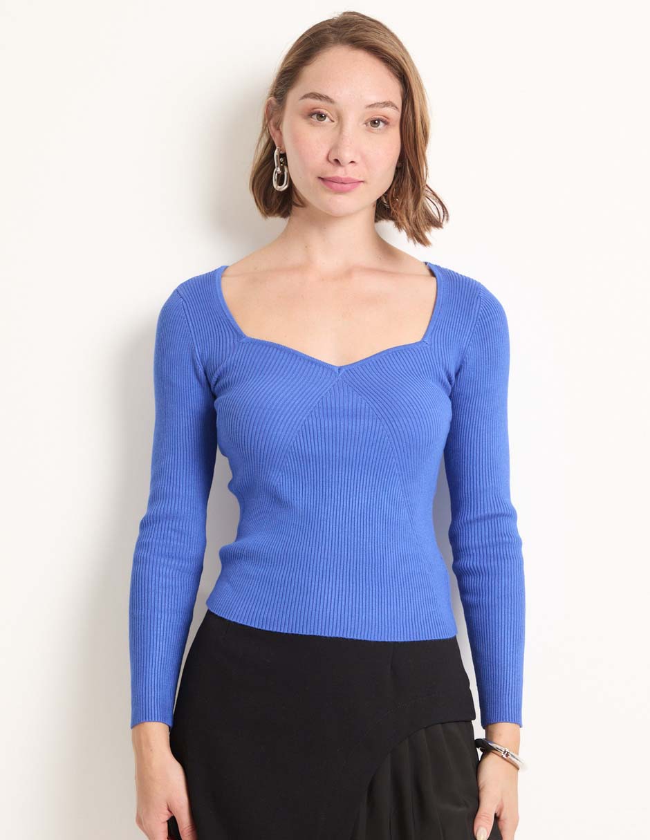Suéter cuello cuadrado para mujer