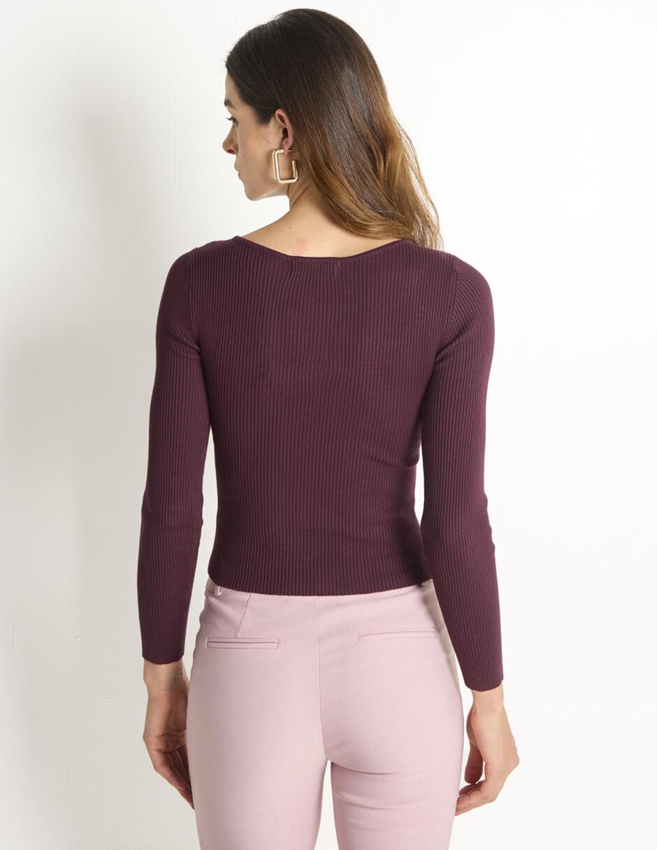 Suéter cuello cuadrado para mujer 2