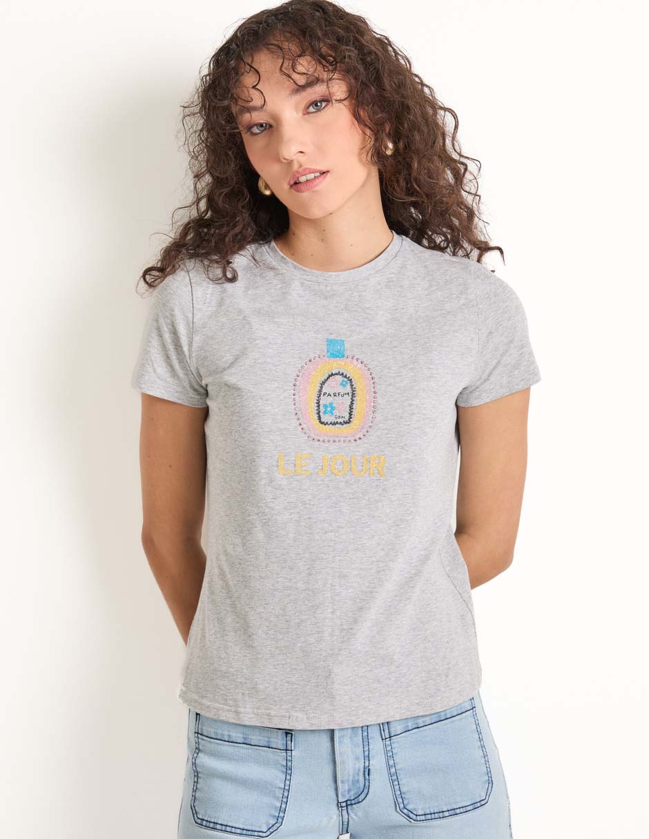Playera manga corta cuello redondo mujer Playera manga corta cuello redondo mujer