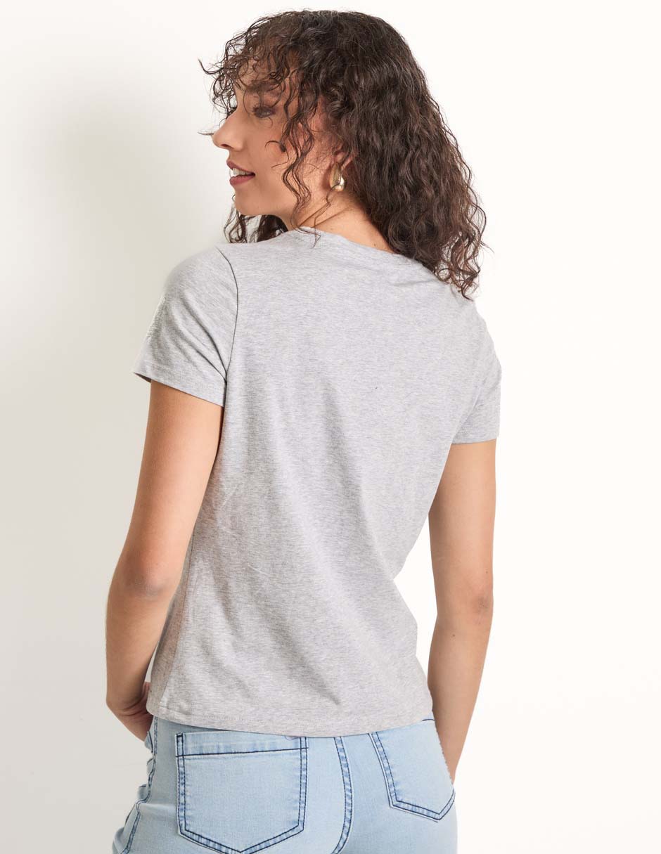 Playera manga corta cuello redondo mujer 4