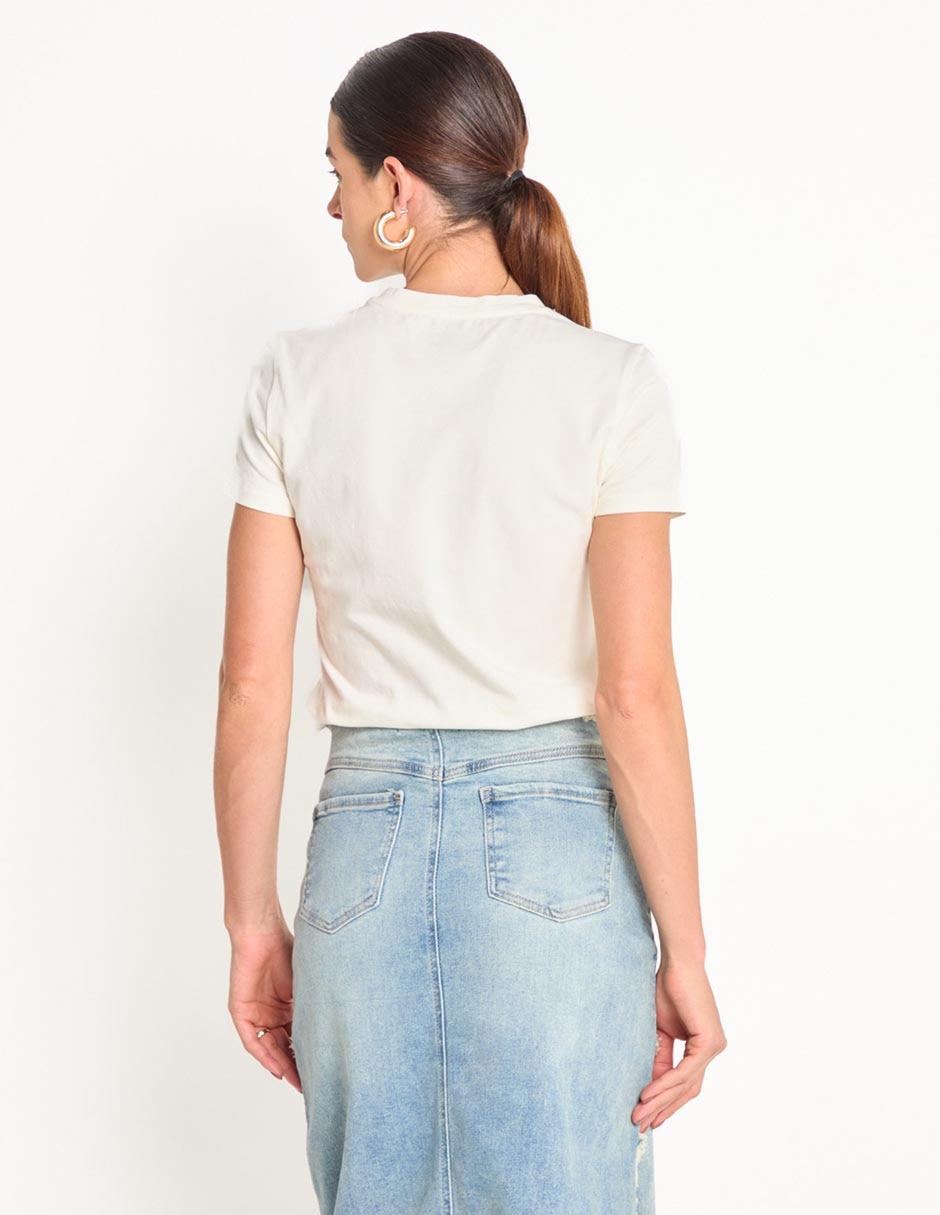 Playera manga corta cuello redondo mujer 5