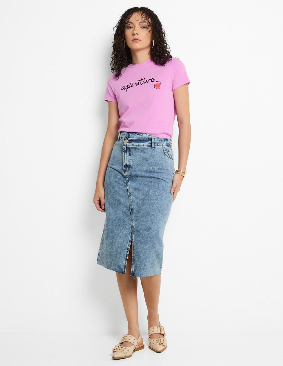 Playera manga corta cuello redondo mujer 4