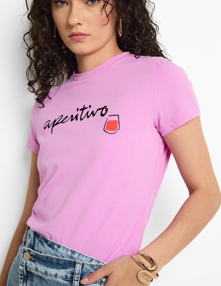 Playera manga corta cuello redondo mujer 3