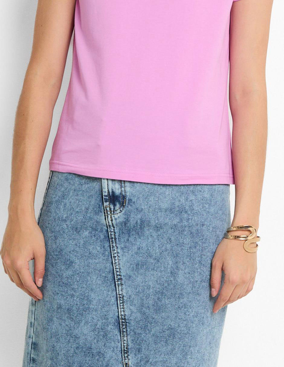Playera manga corta cuello redondo mujer 2