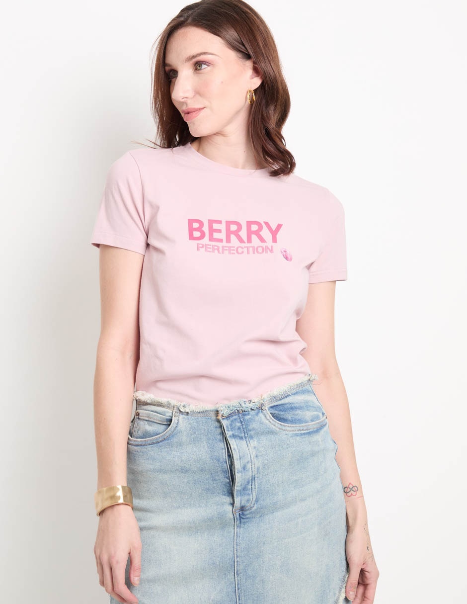 Playera manga corta cuello redondo mujer Playera manga corta cuello redondo mujer