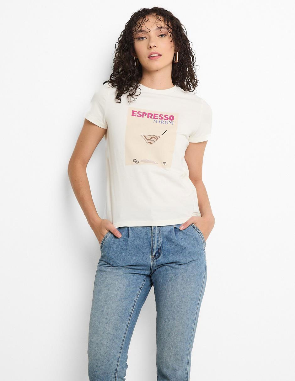 Playera manga corta cuello redondo mujer Playera manga corta cuello redondo mujer