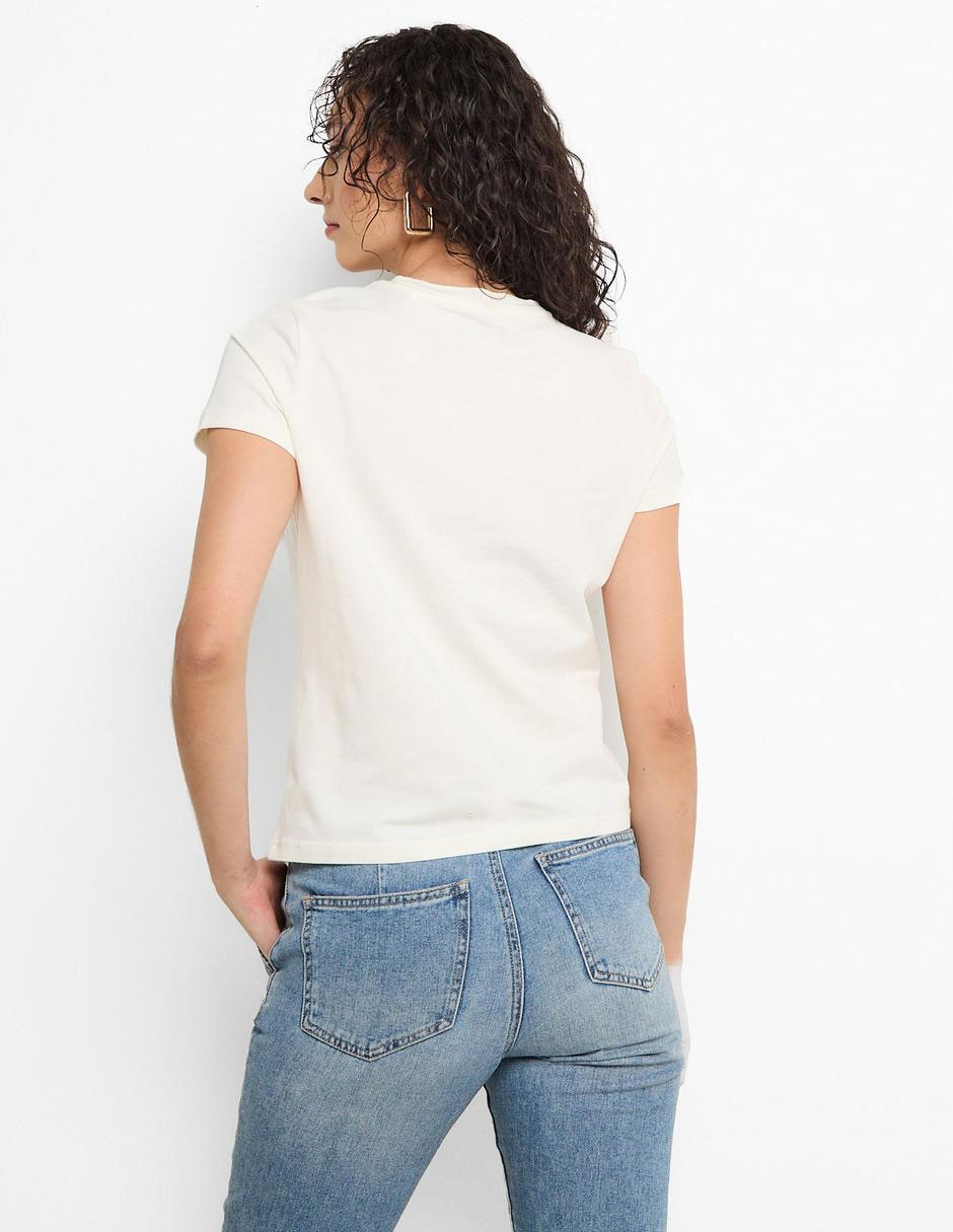 Playera manga corta cuello redondo mujer 4