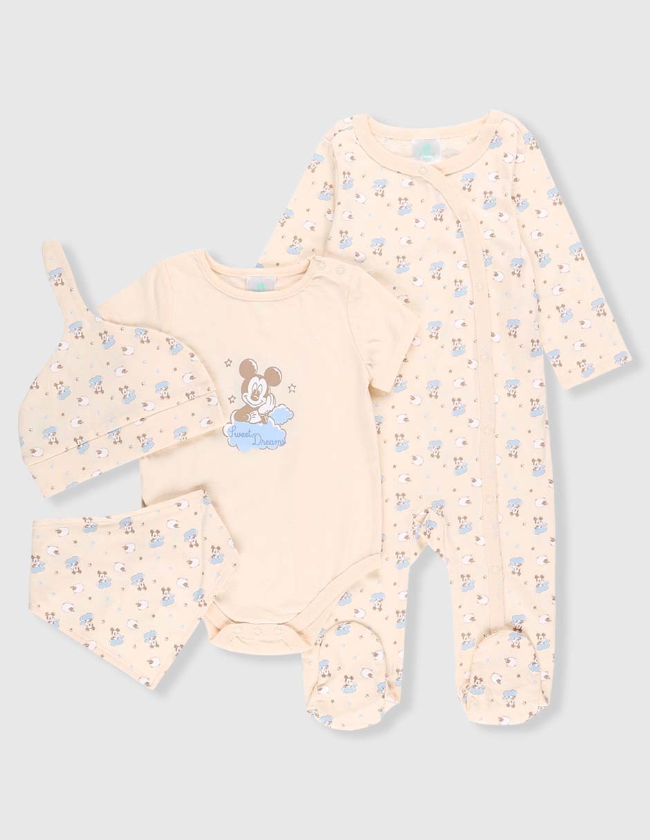 Set playera Mickey Mouse manga larga para bebé 1