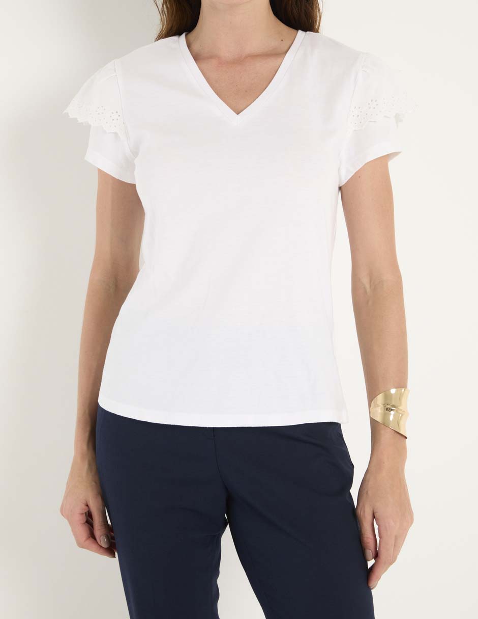 Playera manga corta cuello v mujer 2