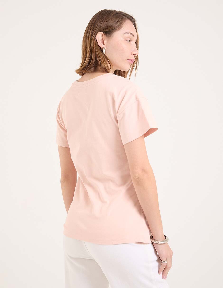 Playera manga corta Metropolis cuello redondo para mujer