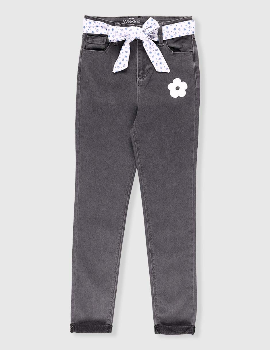 Jeans straight Weekend lavado obscuro para niña