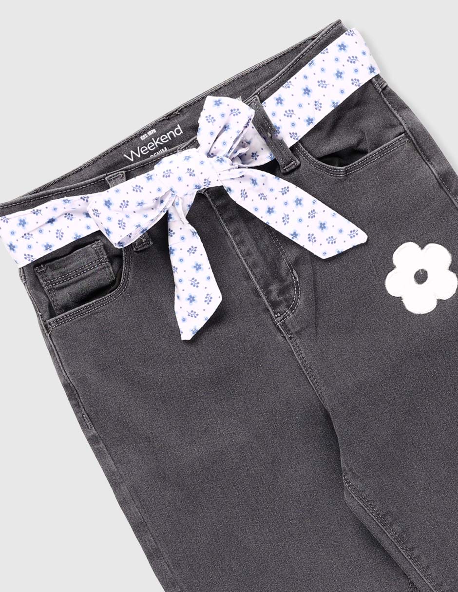 Jeans straight Weekend lavado obscuro para niña