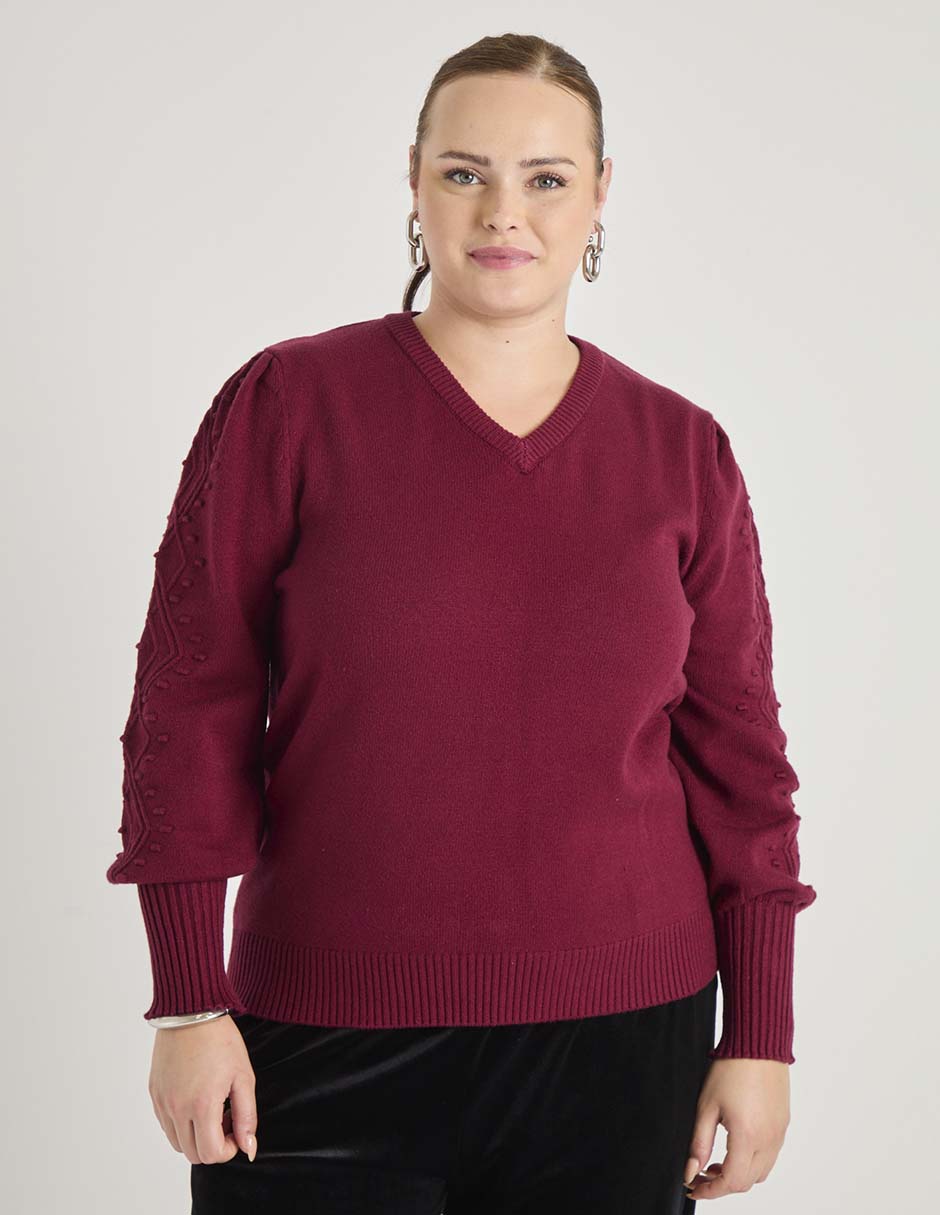 Suéter cuello V para mujer