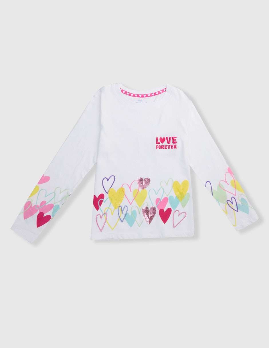 Playera manga larga para niña