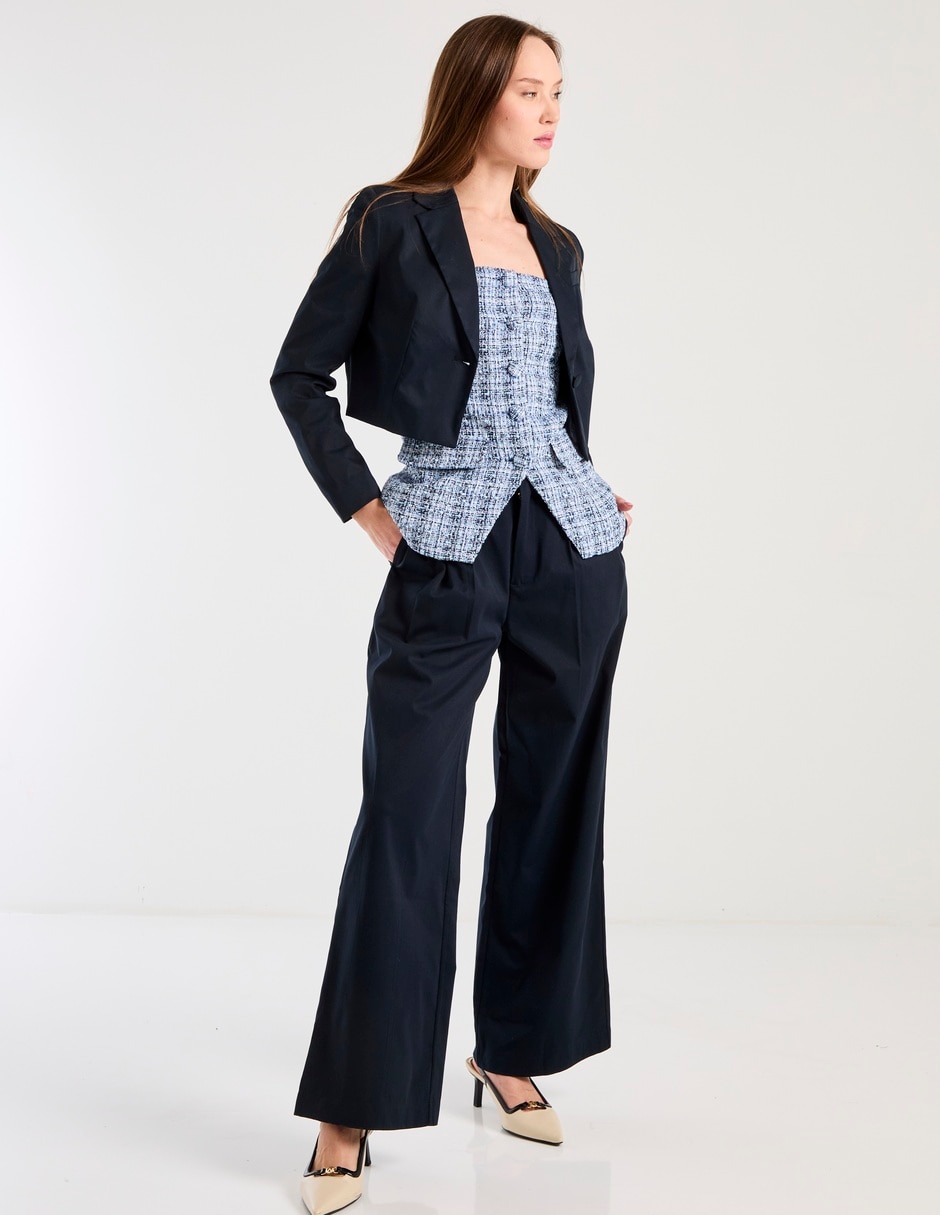 Pantalón de vestir wide leg para mujer