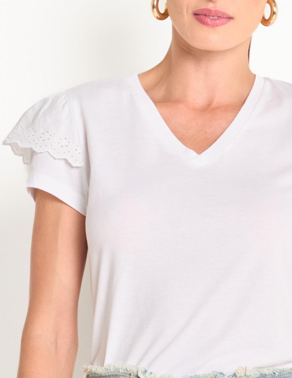 Playera manga corta cuello v mujer 3