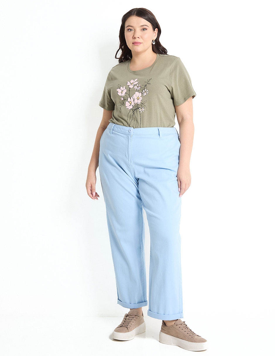 Playera manga corta cuello redondo mujer