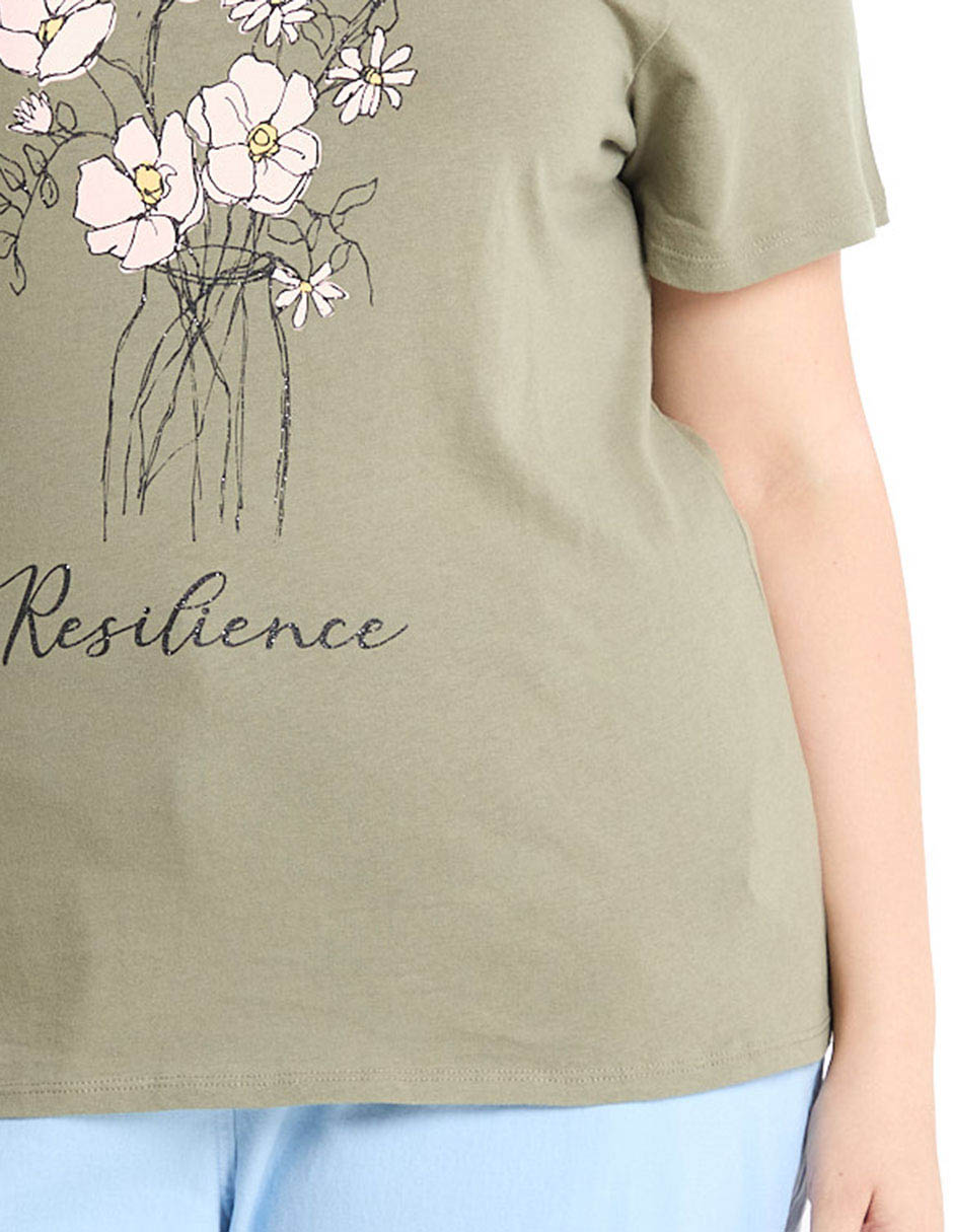 Playera manga corta cuello redondo mujer