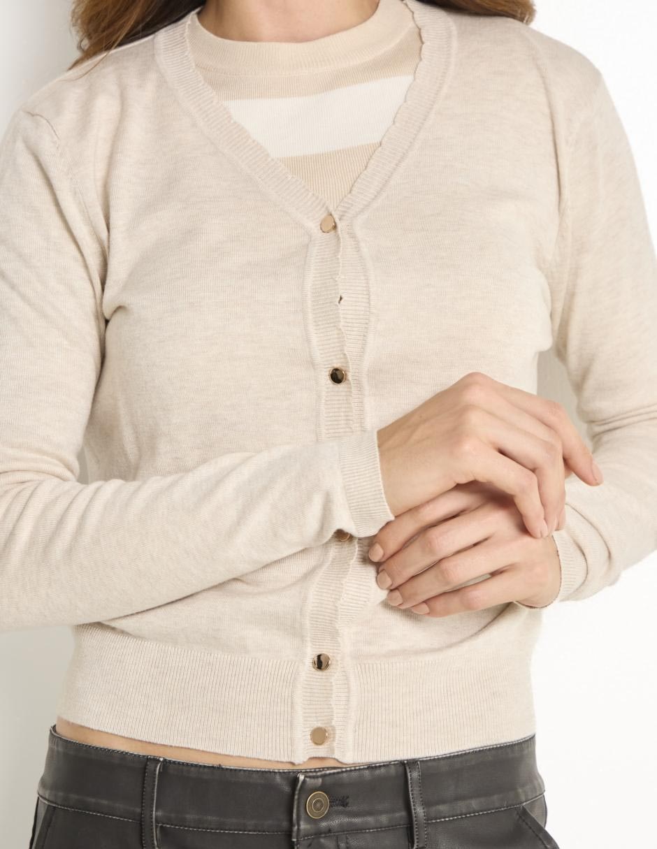Suéter cuello v para mujer 2