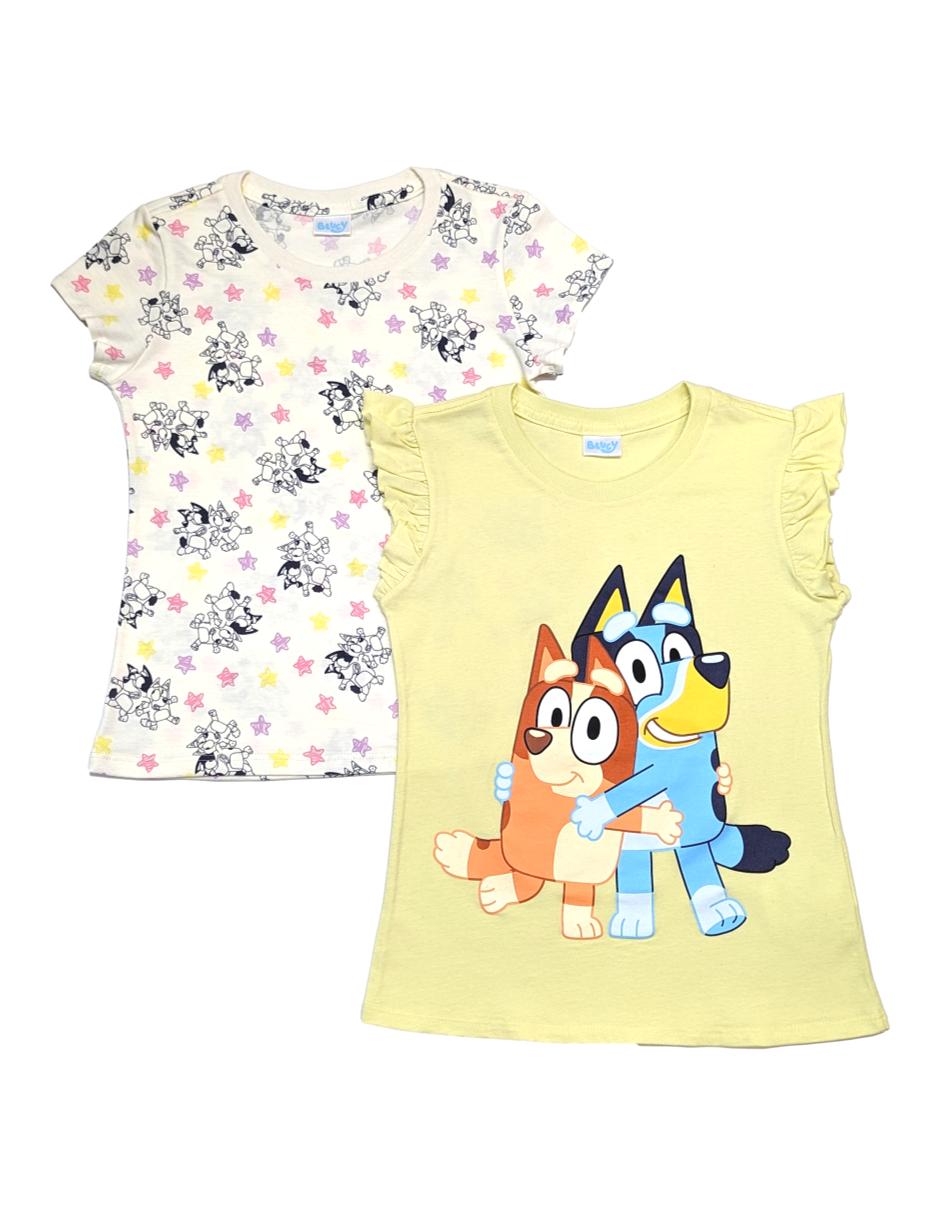 Set playera Bluey manga corta para niña