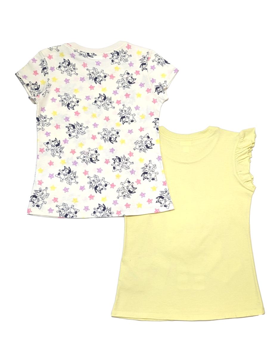 Set playera Bluey manga corta para niña