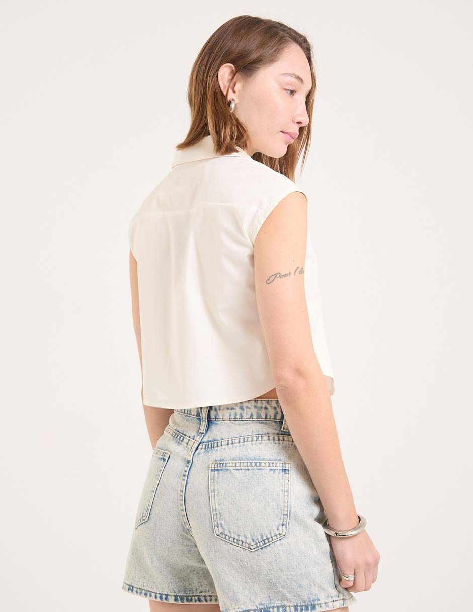 Blusa Metropolis manga corta para mujer