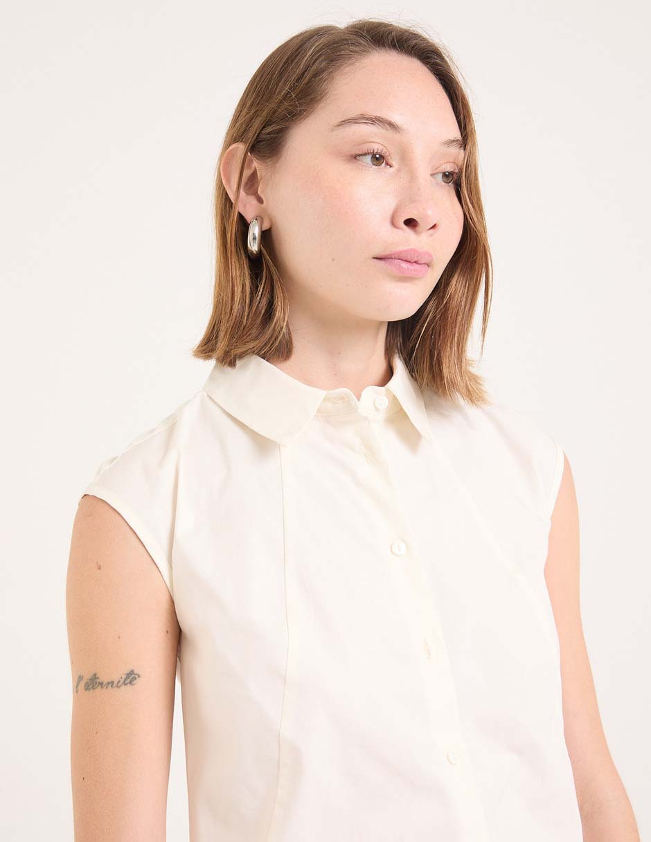 Blusa Metropolis manga corta para mujer