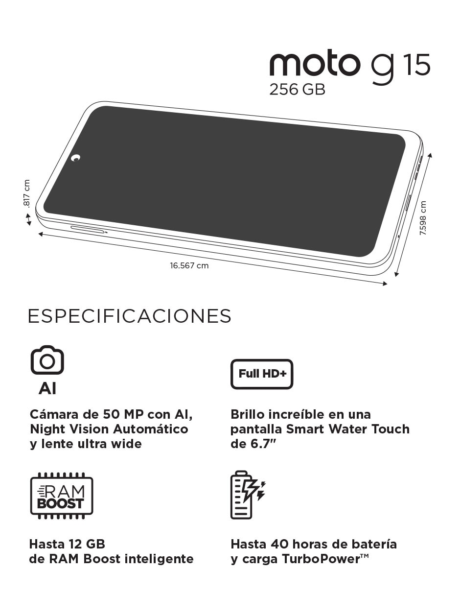 Motorola Moto G15 LCD 6.7 pulgadas Telcel