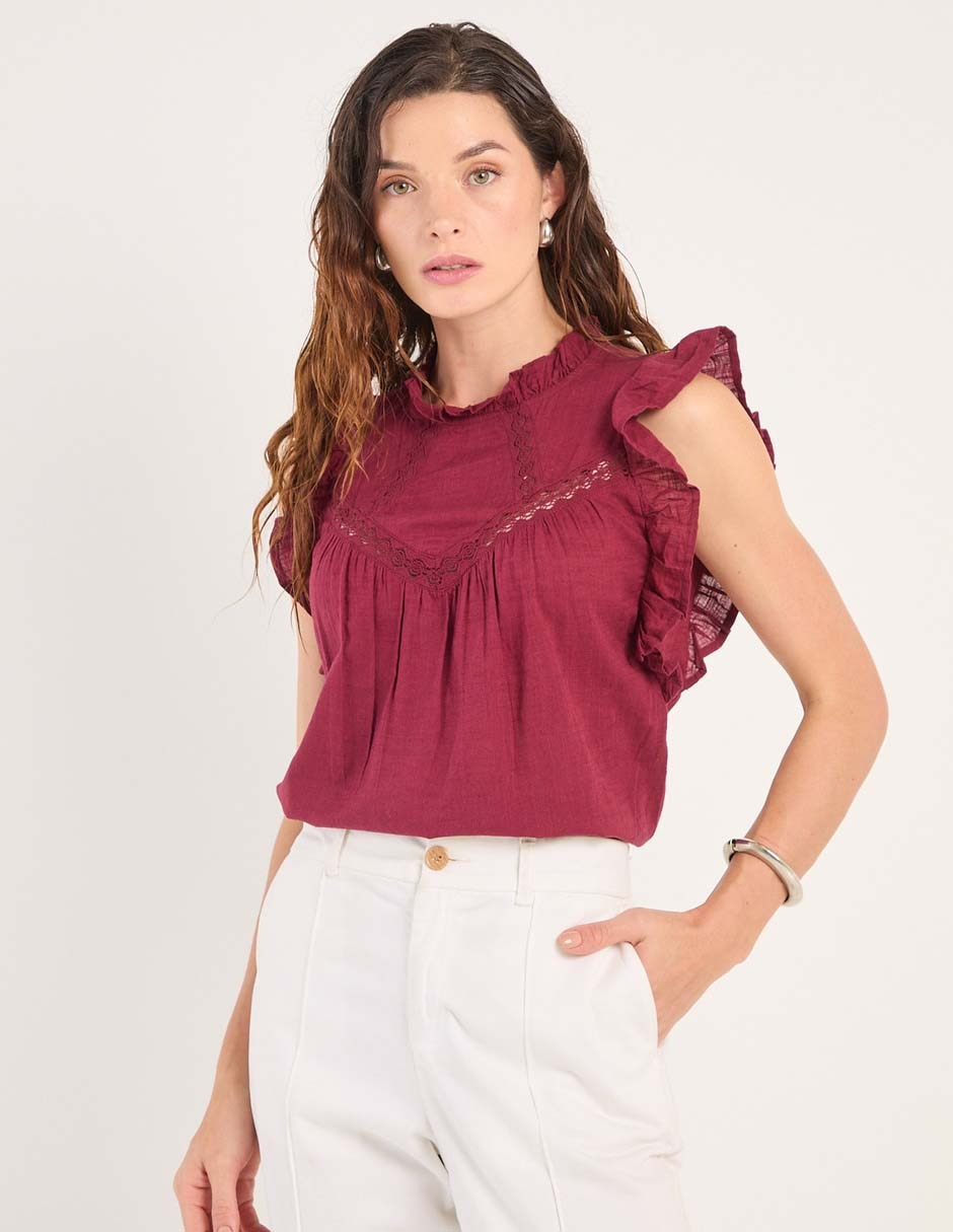 Blusa manga corta para mujer