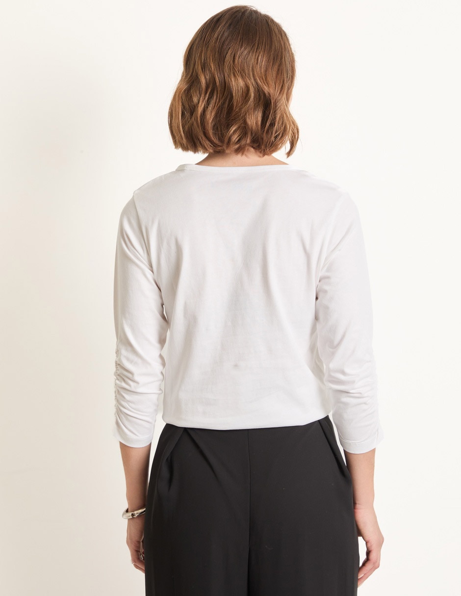 Playera manga 3/4 cuello redondo mujer 5
