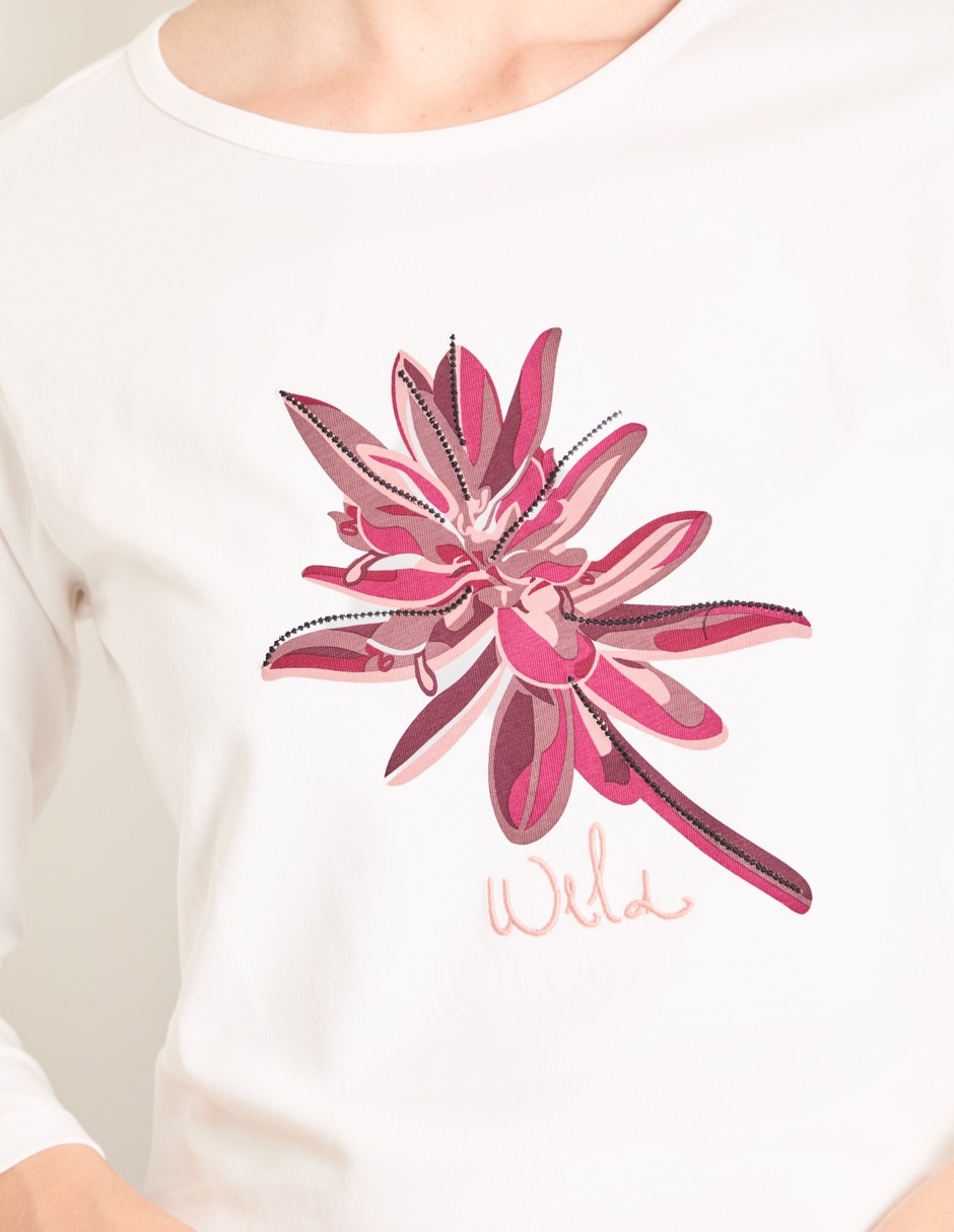 Playera manga 3/4 cuello redondo mujer 3