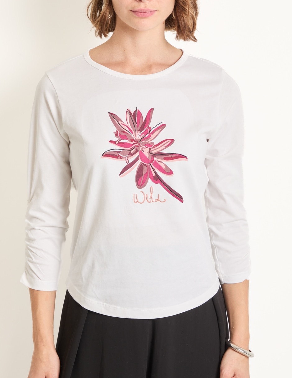 Playera manga 3/4 cuello redondo mujer 2