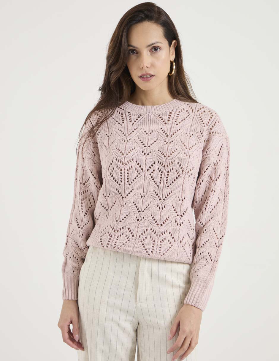 Suéter cuello redondo para mujer