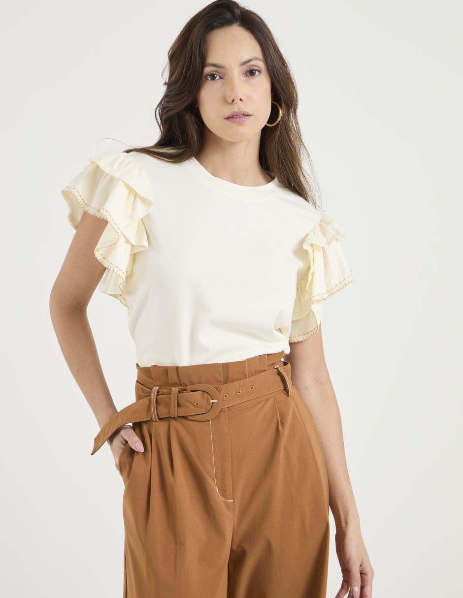 Playera manga corta cuello redondo mujer Playera manga corta cuello redondo mujer