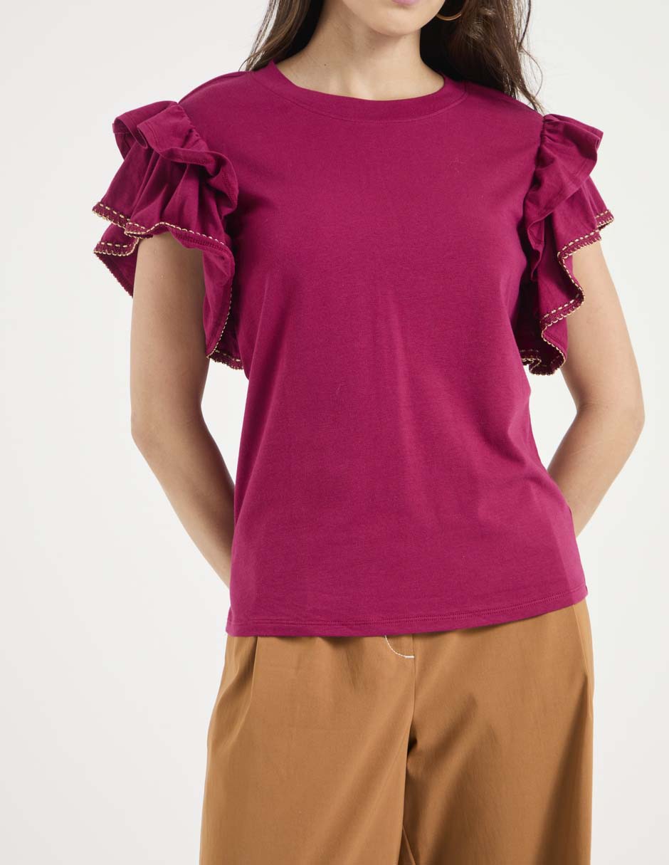 Playera manga corta cuello redondo mujer 5