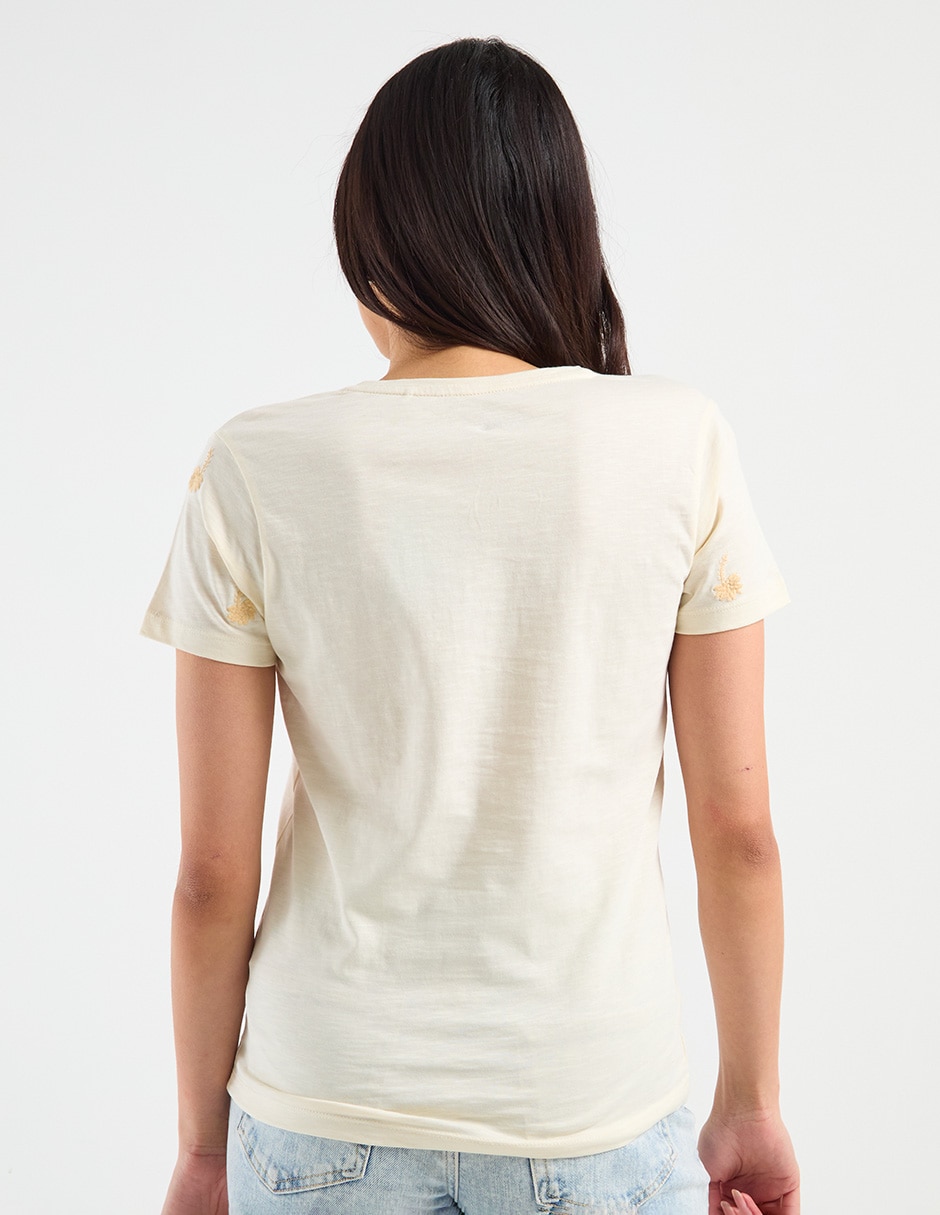 Playera manga corta Week By Weekend cuello v para mujer