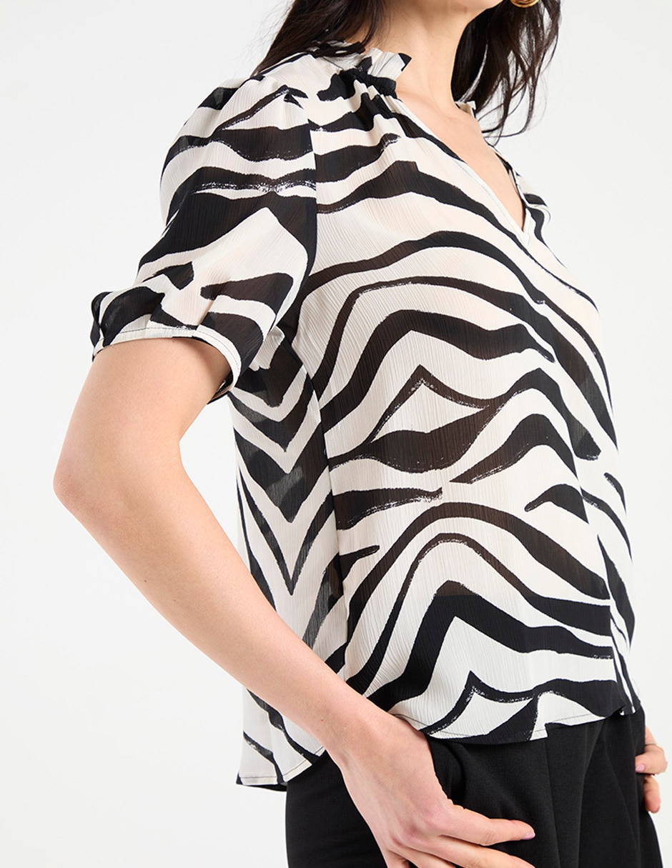 Blusa Liz& manga corta para mujer 8