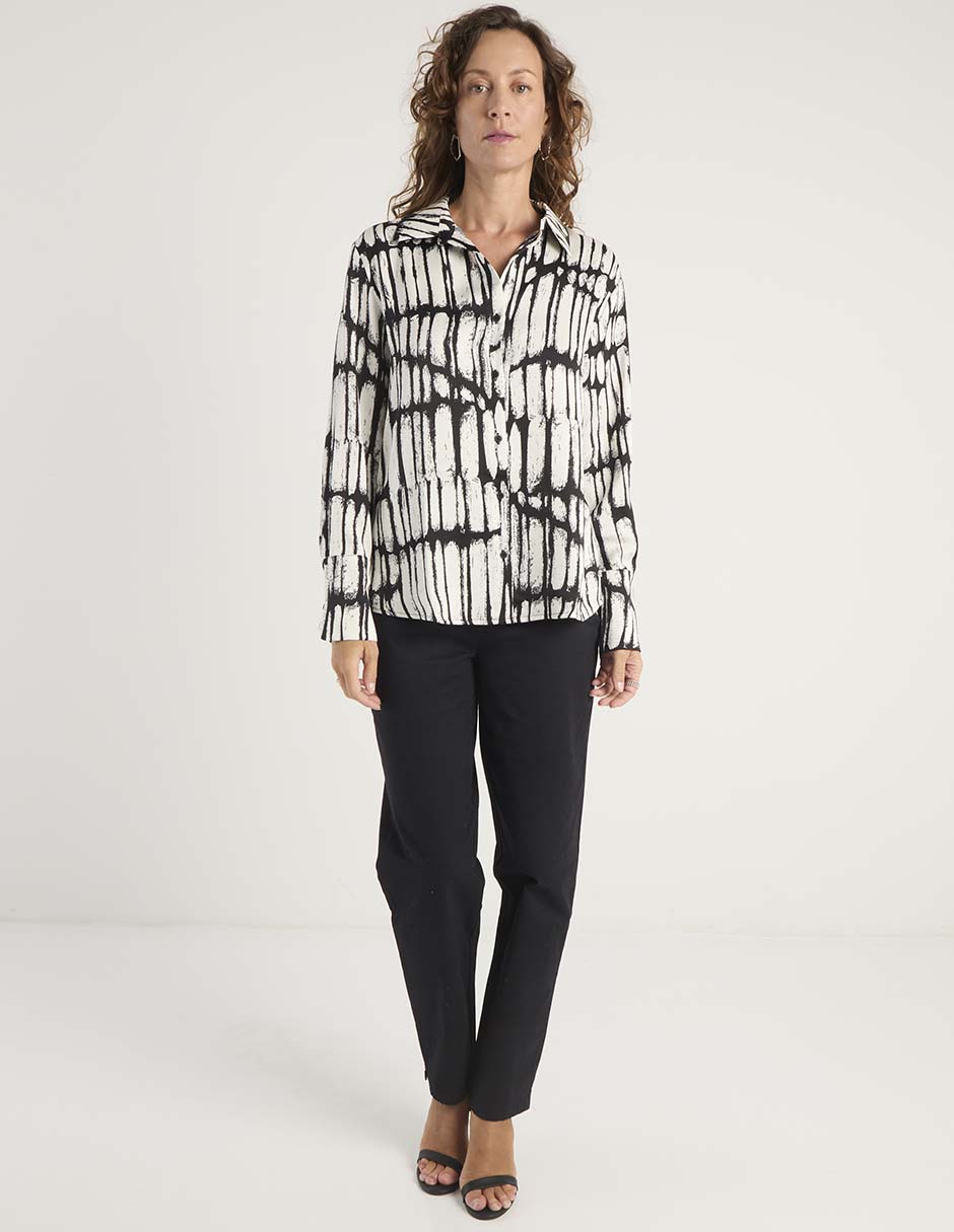 Blusa camisera Liz& manga larga para mujer 7