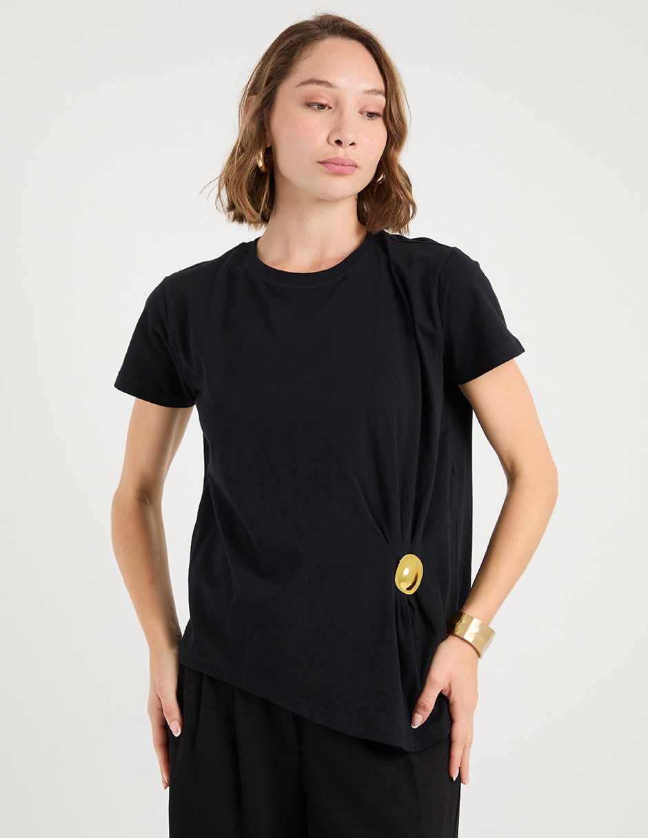 Playera manga corta cuello redondo para mujer Playera manga corta cuello redondo para mujer