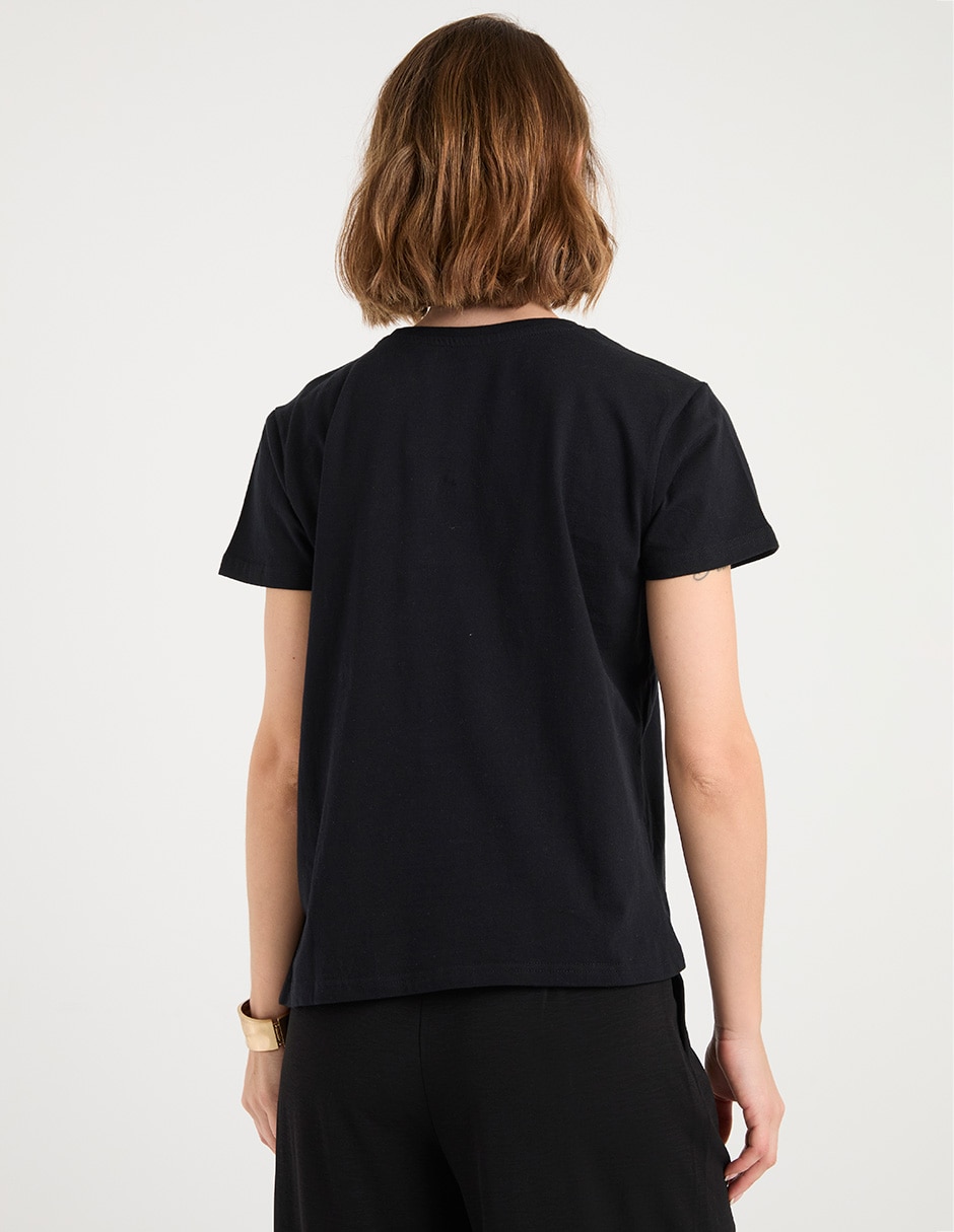 Playera manga corta Metropolis cuello redondo para mujer