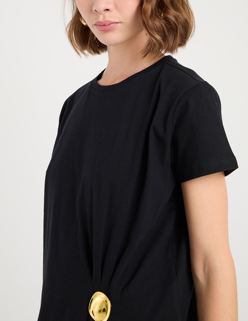 Playera manga corta Metropolis cuello redondo para mujer