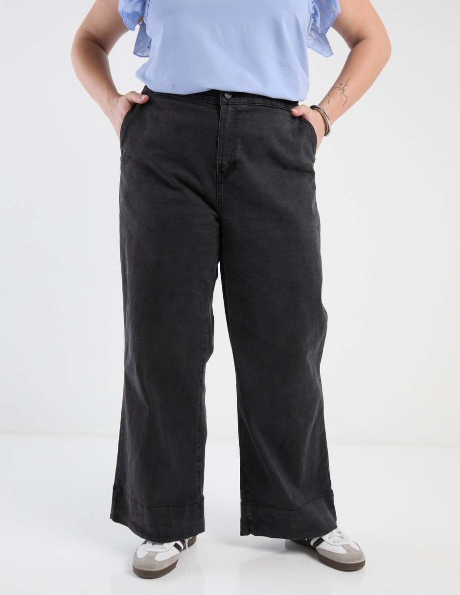 Jeans wide leg Contempo Plus para mujer
