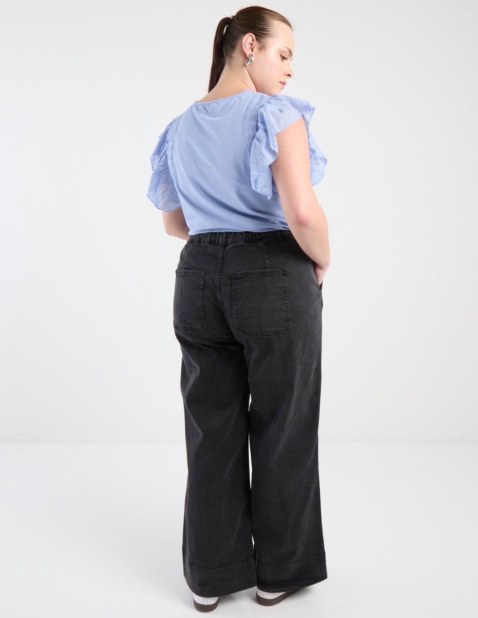 Jeans wide leg Contempo Plus para mujer