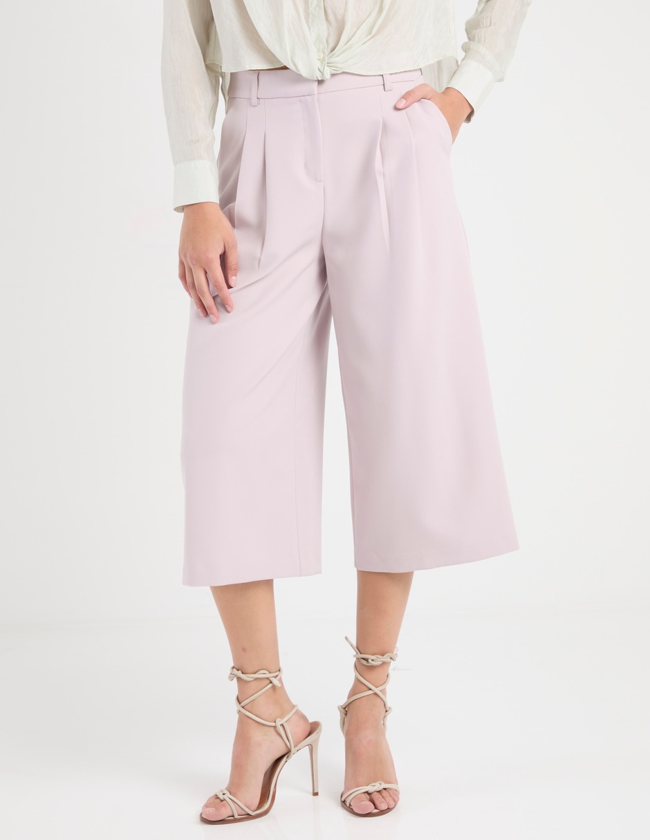 Pantalón coulotte wide leg para mujer Pantalón coulotte wide leg para mujer
