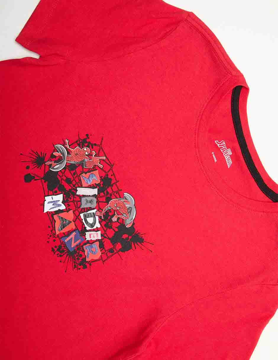 Playera Disney Dtr Spider-Man Marvel manga corta para niño