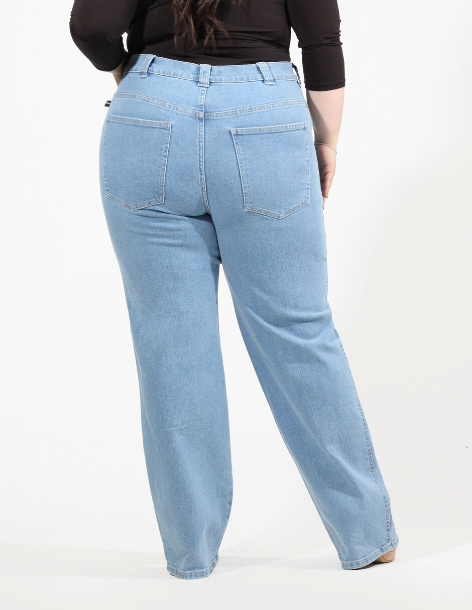 Jeans wide leg Oh Pomp corte cintura alta para mujer