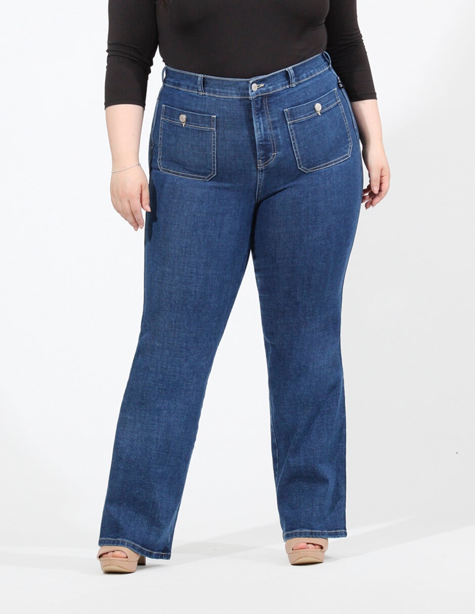 Jeans straight corte cintura alta para mujer Jeans straight corte cintura alta para mujer