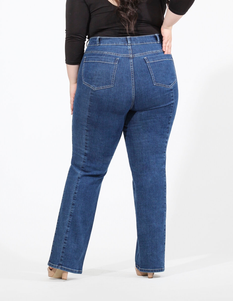 Jeans straight corte cintura alta para mujer 2