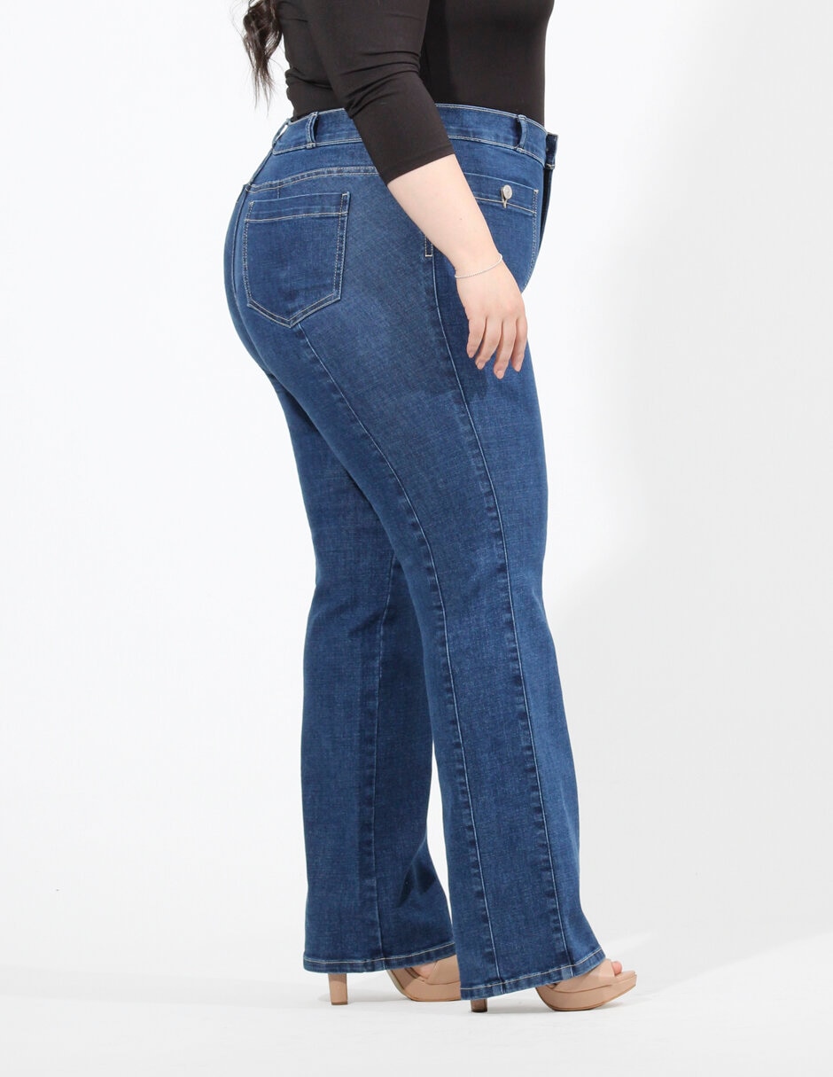 Jeans straight corte cintura alta para mujer 4