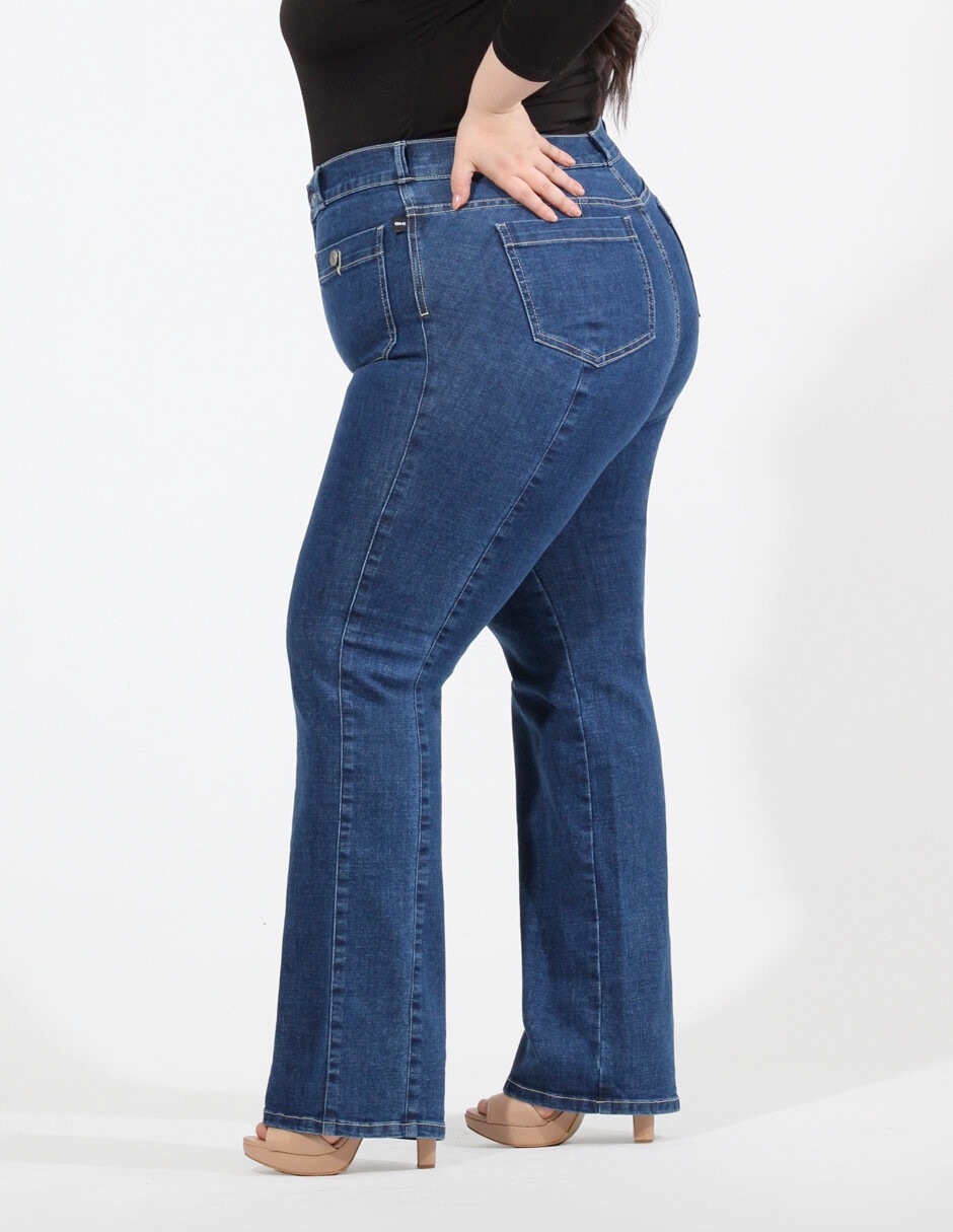 Jeans straight corte cintura alta para mujer 5